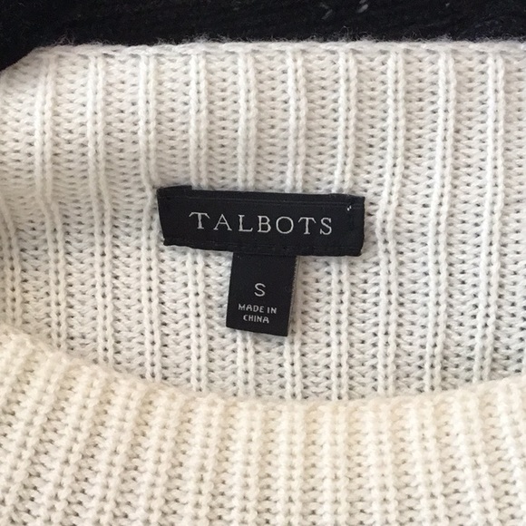 Talbots White Wool knit sweater Size S - Picture 3 of 3